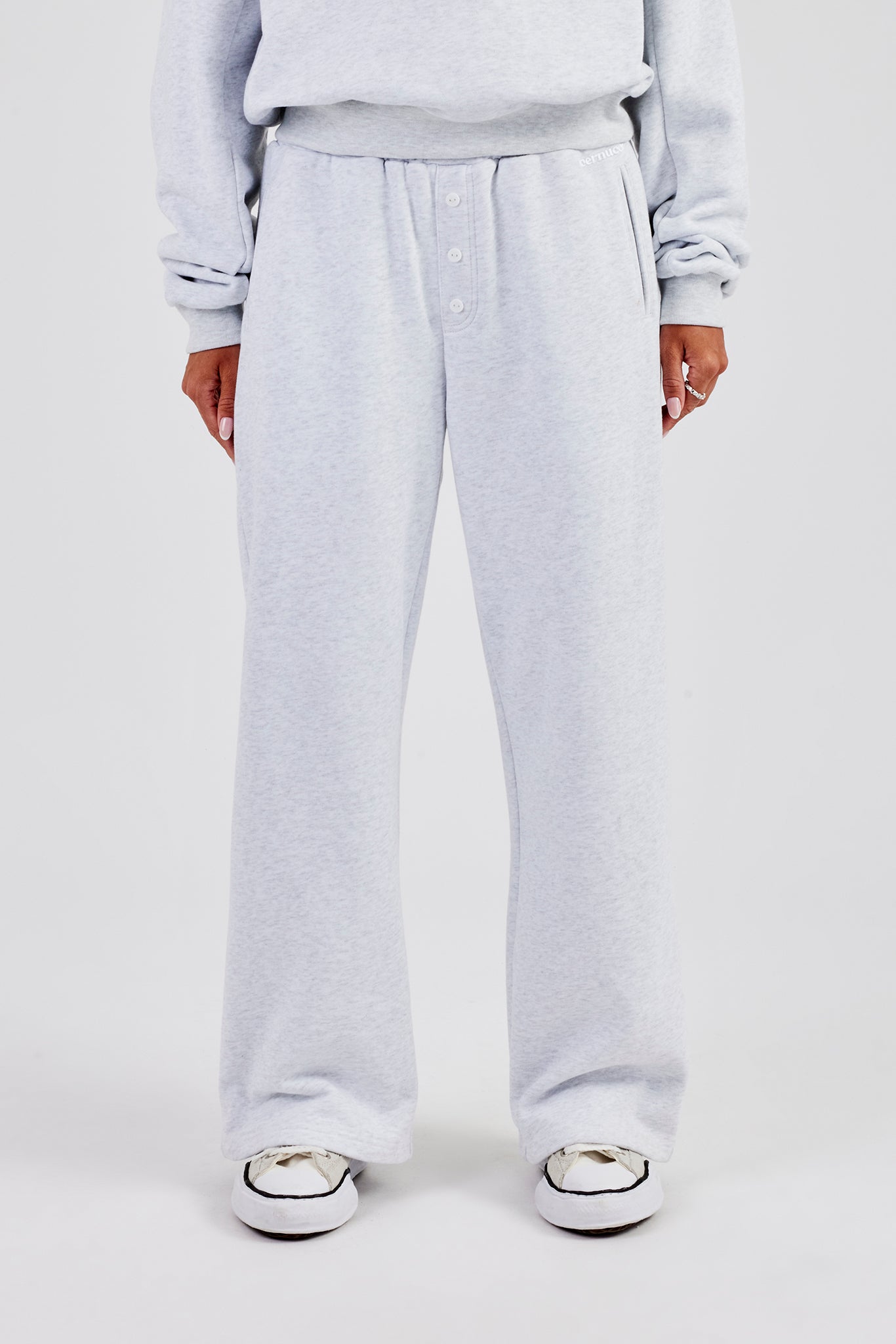 Wide Leg Jogger - Heather Grey